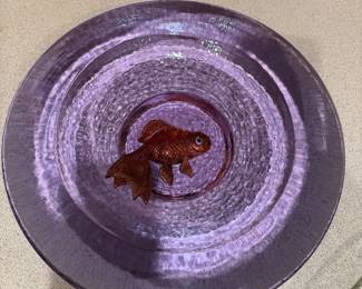 Signed George Bucquet Cast Art Goldfish Bowl