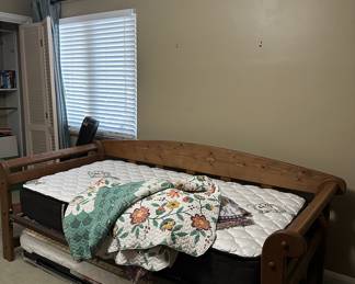 Wood Daybed with Trundle & Mattresses