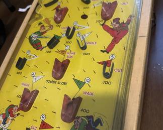 Vintage Poosh-M-Up Big-5 electric baseball tabletop pinball game.