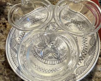 Vintage Glasbake Apple shaped bowls