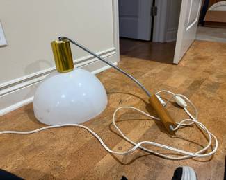 2 MCM acrylic, metal and wood light fixtures