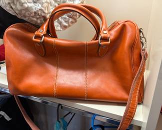 Beautiful Leather Duffle Bag. Made in Italy