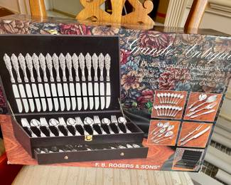F.B. Rogers and sons silverplate 108 piece place settings for 16 new in box.