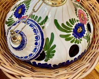 Hand painted porcelain light fixture