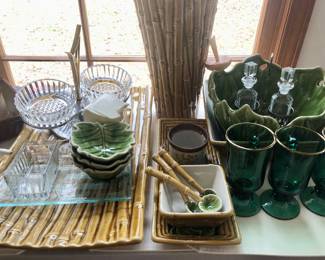 Bamboo ceramic dish set