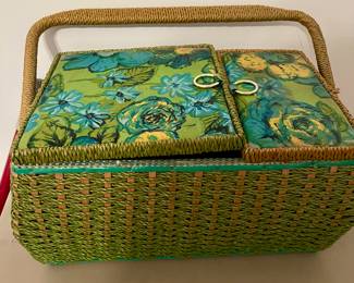 Funky vintage sewing basket