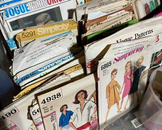 Tons of vintage patterns: Vogue, Butterick, McCalls, Simplicity, etc