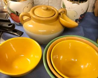 Canisters and 1940’s pottery nesting bowls