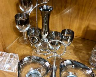 MCM decanter set and nut dish