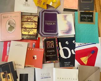 Small sample of hundreds of perfume samples