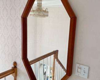Teak framed mirror