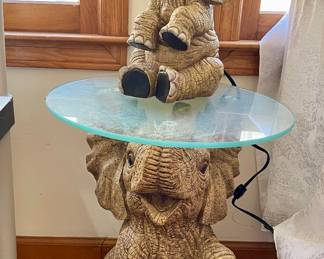 New elephant end table and lamp