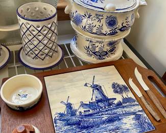 Delft cheese server and tureen