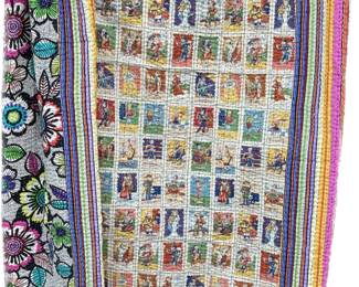 Day of the Dead quilts. Cotton and kantha stitched in a Fair Trade workshop.