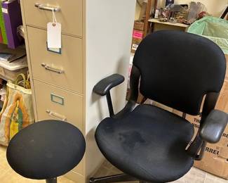 Filing cabinets, office furniture.