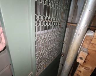 Metal door with security iron glass protection 