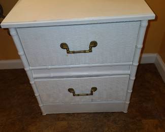 Vintage wicker nightside table