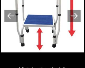 Adjustastep Step Stool with Handrail by Platinum Health with 2 Handrails
New in box!