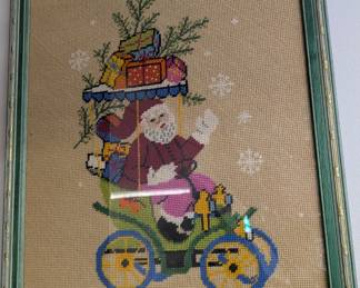 Needlepoint Santa picture 14x24