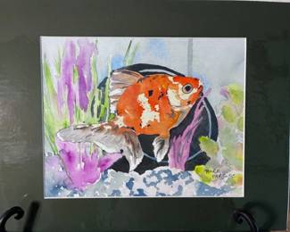 16 OriginalFantailGoldfishWatercolorbyBarbParsloe