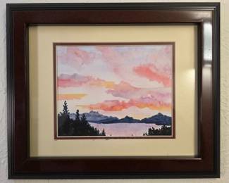 71 ColorfulSunriseSkyOriginalWatercolor