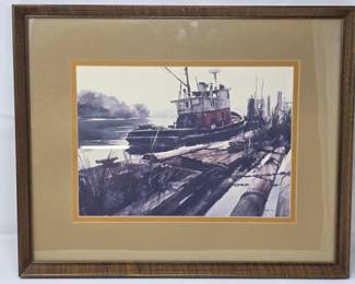 127 HandSigned1977LithographEveningReflectionsByWilliamERyan