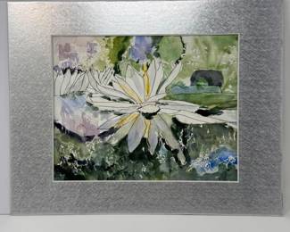 88 OriginalWaterlilyWatercolorByBarbParsloe