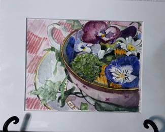 37 OriginalPansiesinaTeaCupbyBarbParsloe