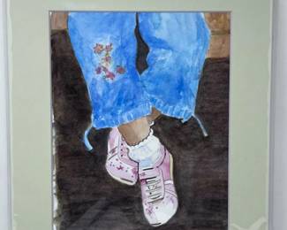 95 SittingontheEdgeWatercolorPainting