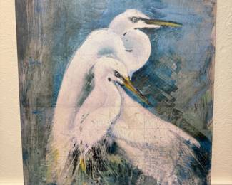 60 EgretPairByAnthonyMarrowAPrintonCanvas