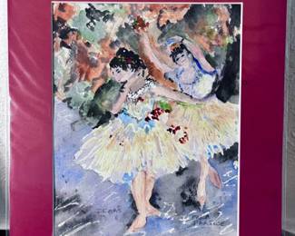 43 EdgarDegasInspiredBallerinaOriginalWatercolorbyBarbParsloe