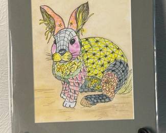 28 APatchworkBunnyOriginalWatercolorbyBarbParsloe