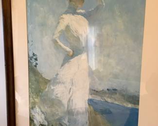 Beautiful framed in a antique frame.