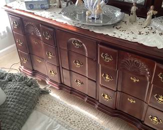 Mirror on dresser measures: 54” wide x51 1/2” tall. Mirror is included with dresser.