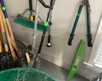 More tools, and yard tools in garage.