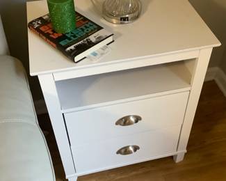 Other end table with crystal lamp on each.