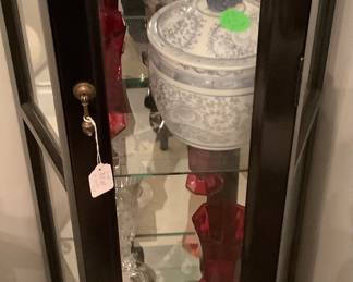 Black curio cabinet with lights. Price js