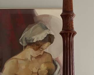 One of the post on 4 poster bed.