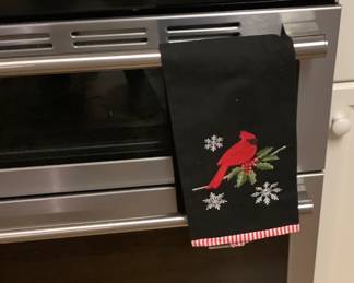Beautiful kitchen hand towel with red bird.