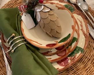 4 place setting of Apple dishes. Price: $85.00.
