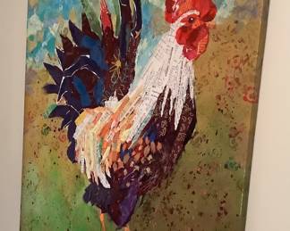 For those of you that love roosters. These are some great art. If you look closely it has newspaper in the feathers.