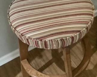 One of two bar stools Has beautiful fabric and big seat. Very comfortable. 2 for $160.00
