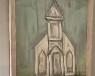 Hand painted picture of Church.