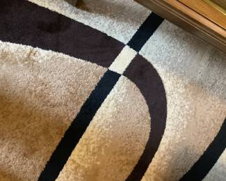 Close up of rug in den.