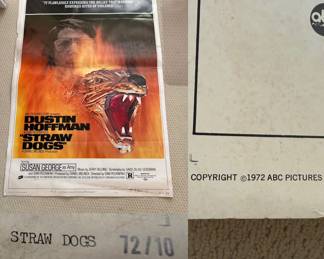 ( 1 avail. ) Vintage 1972 Movie Poster Straw Dogs Dustin Hoffman