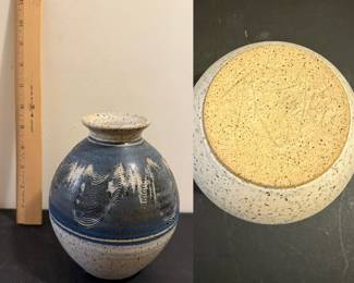 Handmade Signed Pottery Vase