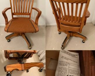 Adjustable Oak Swivel Desk Chair by JASPER
Seating Company, Inc.