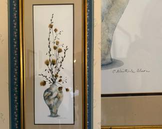 Signed C. Winterle Olson Framed Watercolor