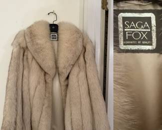 Vintage Genuine SAGA NATURAL BLUE FOX FUR COAT