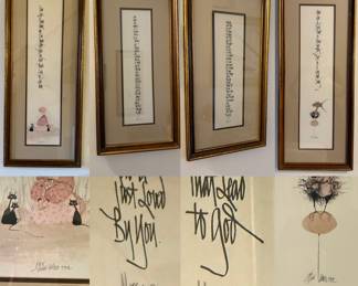 ( 4 ) Signed Framed  P. Buckley Moss Prints